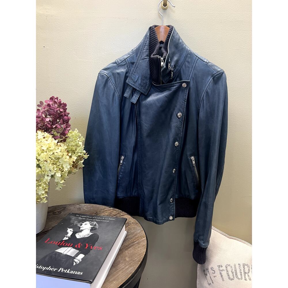 Buttery Blue Leather Jacket